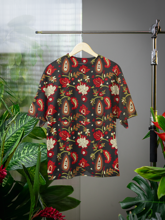 Truntum Blossoms - All Over Print Oversized Tshirt For Men And Women Designer Unisex Tshirt
