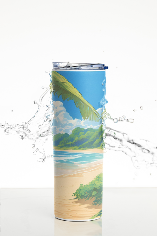 Beach - Stainless Steel Tumbler Water Bottle 20 OZ(590ml) Coffee Tumbler