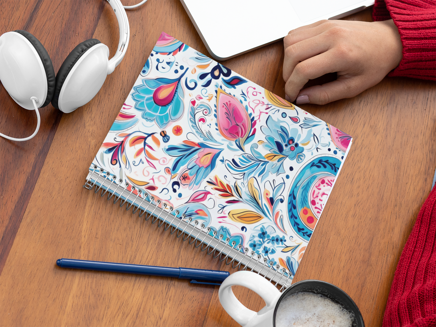 Paisley - Spiral Notepad A5 Unruled Notebook 120 Pages