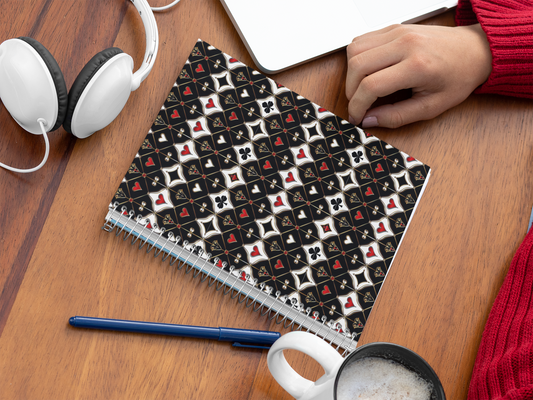 Designer Deck - Spiral Notepad A5 Unruled Notebook 120 Pages