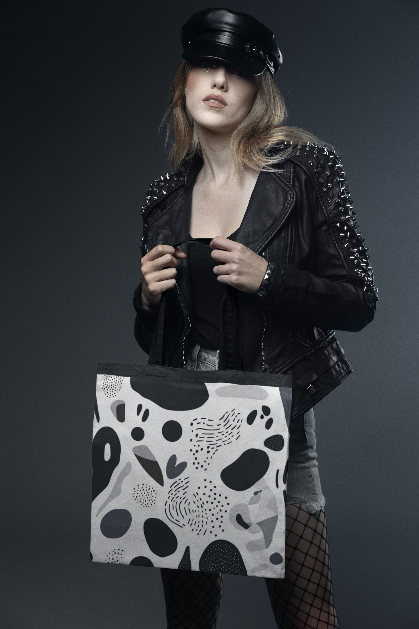 Abstract - All Over Print Canvas Tote Bag With Zipper 15 x 17 inches