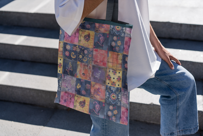 Cross Stich - All Over Print Canvas Tote Bag With Zipper 15 x 17 inches