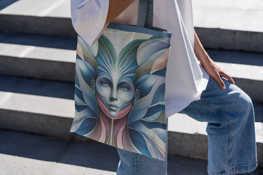 Modern Art - All Over Print Canvas Tote Bag With Zipper 15 x 17 inches