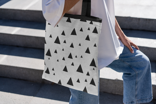 Abstract - All Over Print Canvas Tote Bag With Zipper 15 x 17 inches