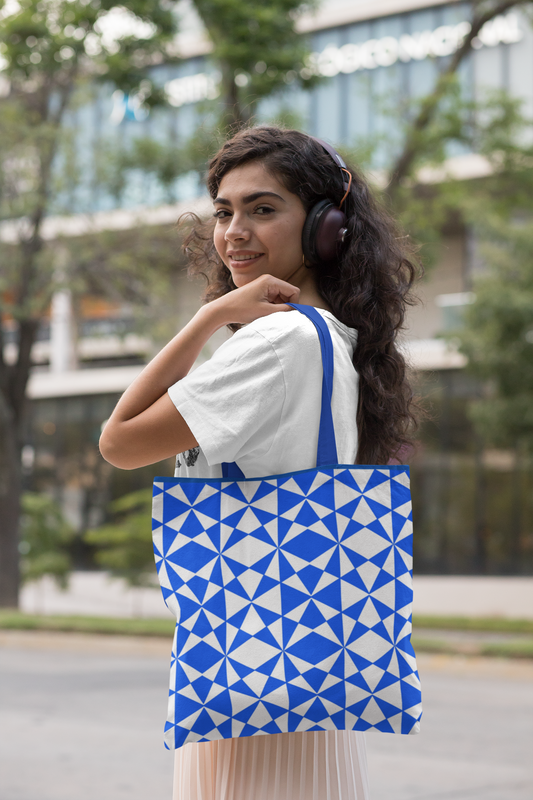 Geometric - All Over Print Canvas Tote Bag With Zipper 15 x 17 inches