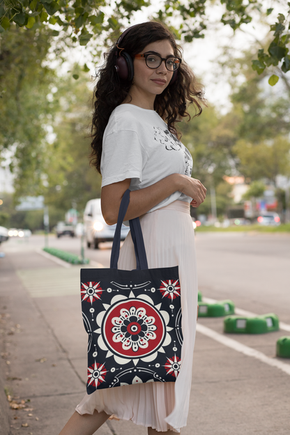 Ethnic - All Over Print Canvas Tote Bag With Zipper 15 x 17 inches
